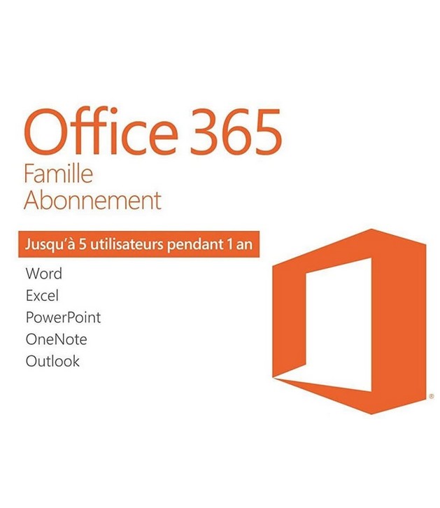 Microsoft 365 Famille (abonnement d'un an, jusqu'à six personnes