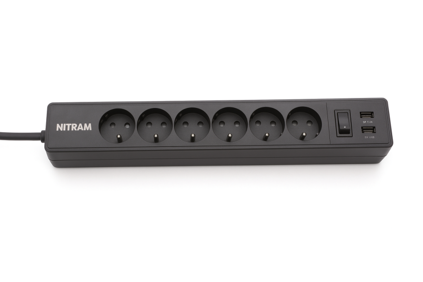 Multiprises NITRAM -P0820SUF-FR 8 Prises Francaise + 2 Ports UBS