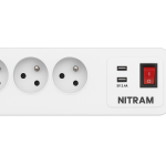 MULTIPRISE NITRAM -P0420SUD0-FR 4 PRISES Francaise  + 2 Ports USB